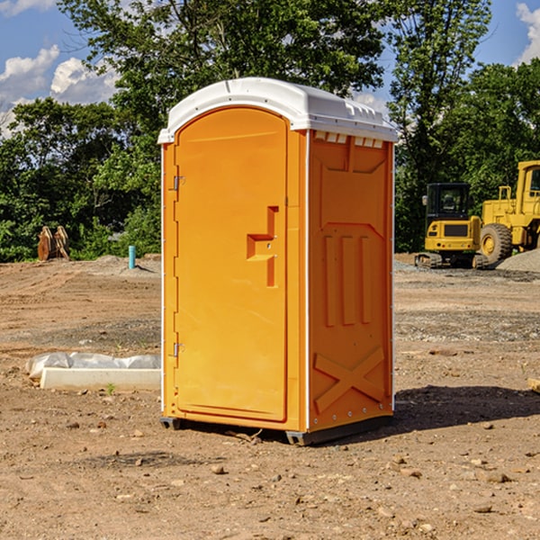 how often are the portable restrooms cleaned and serviced during a rental period in Dahlgren Center Virginia